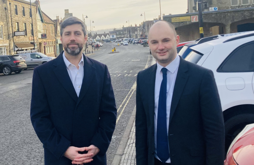 Cllr Toby Savage and Luke Hall MP