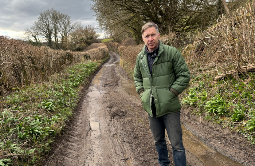 Cllr Ben Stokes on the roads in the Marshfield area