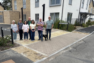 Cllr Liz Brennan with Malmains residents
