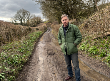Cllr Ben Stokes on the roads in the Marshfield area